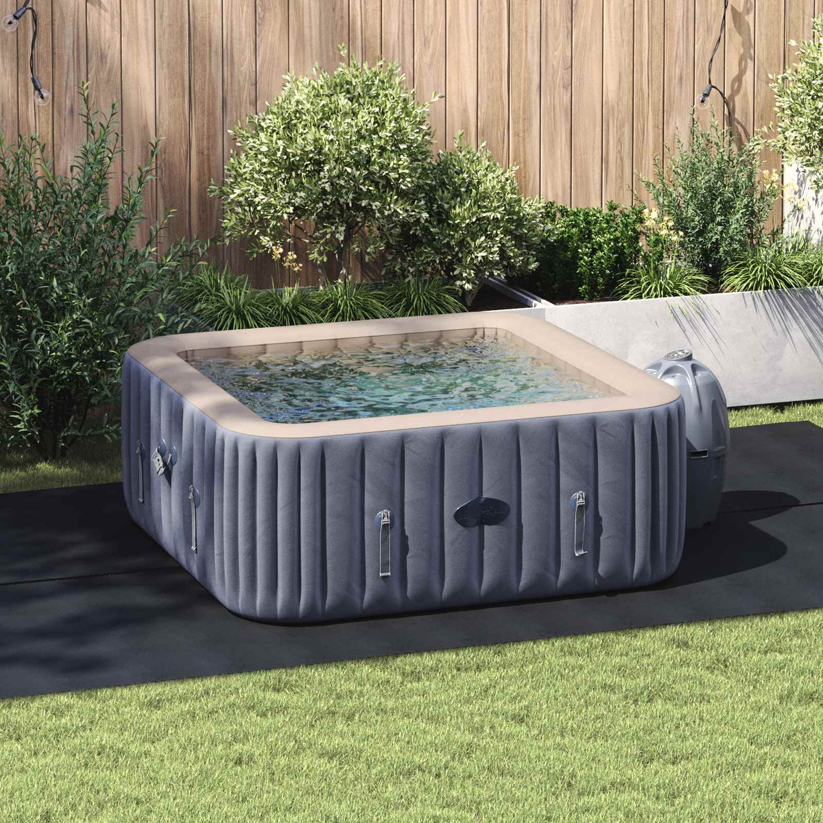vidaXL Podkładka pod Basen 420 x 220 x 0,1 cm Prostokątny Czarny