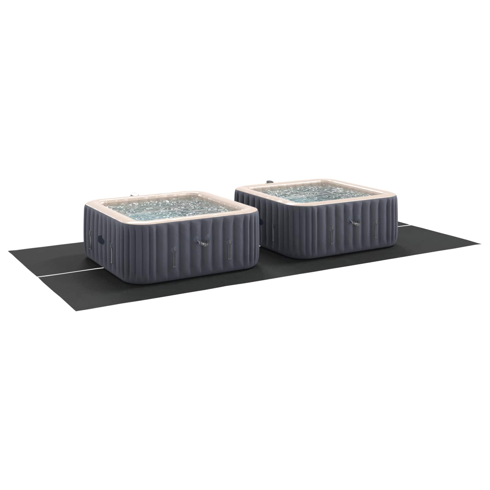 vidaXL Podkładka pod Basen Z regulacją Czarny 500 x 250 x 0,1 cm