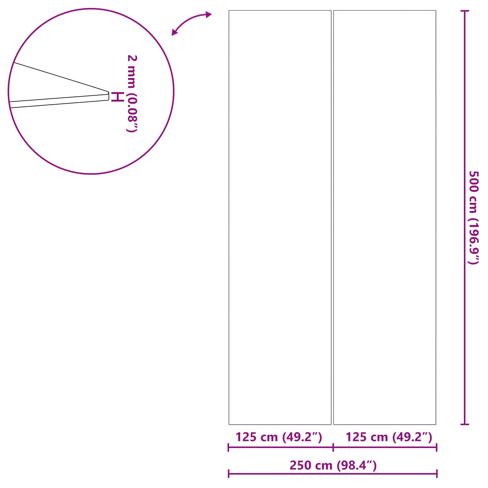 vidaXL Podkładka pod Basen Z regulacją Czarny 500 x 250 x 0,1 cm