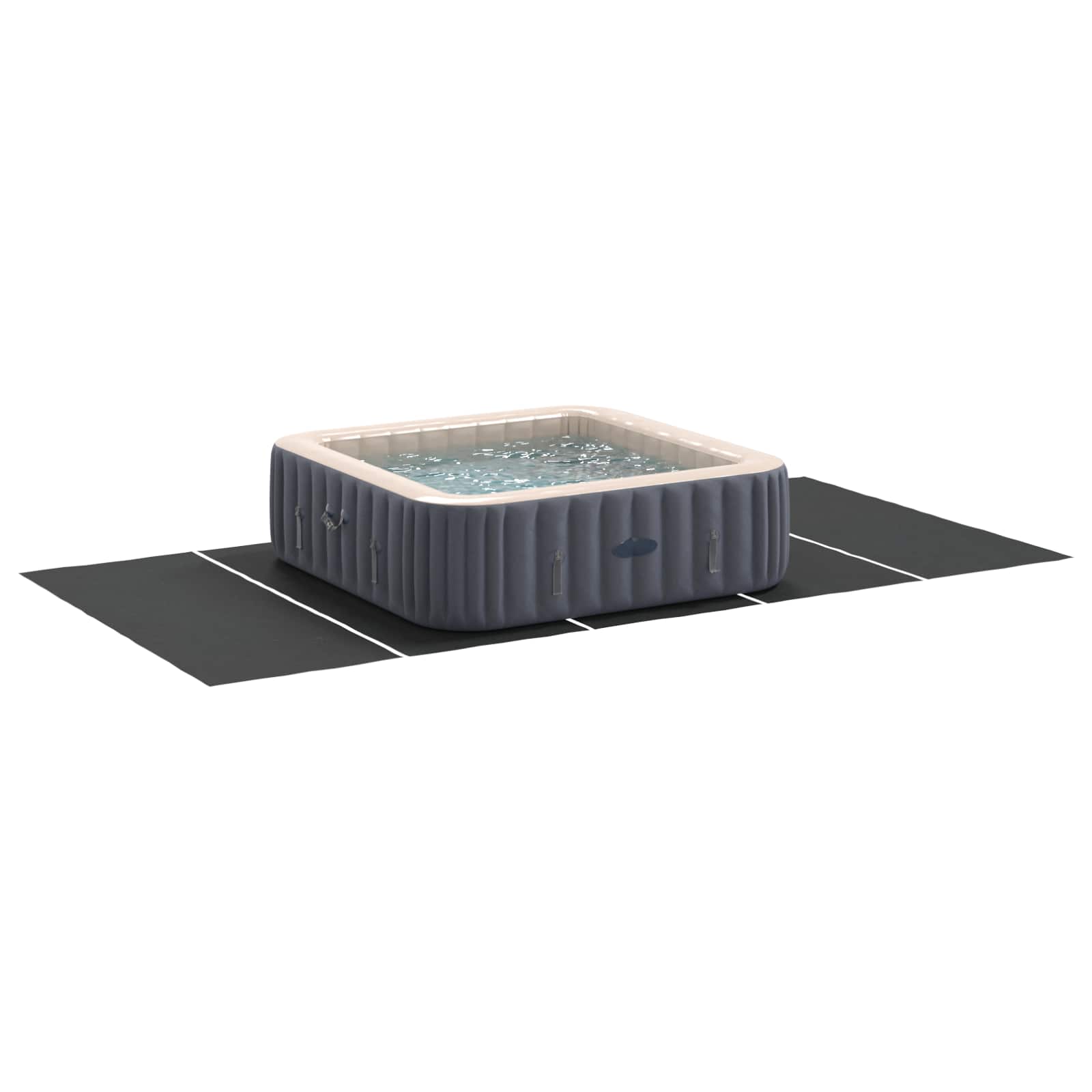 vidaXL Podkładka pod Basen Z regulacją Czarny 550 x 280 x 0,1 cm