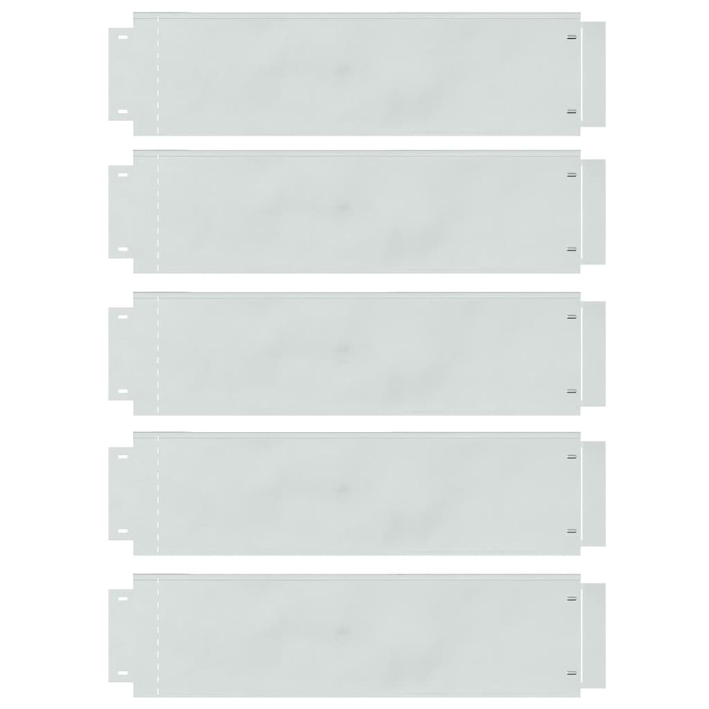 vidaXL Obrzeża trawnikowe 5 pcs Srebrny 100 x 25 x 0,07 cm