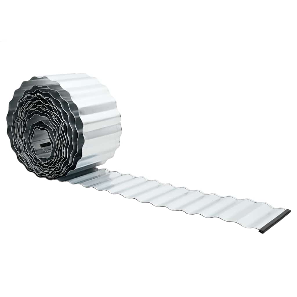 vidaxl Krawędź Trawnikowa Srebrny 1000 x 20 x 0,03 cm