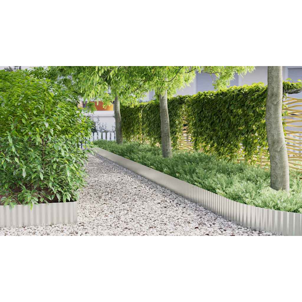 vidaxl Krawędź Trawnikowa Srebrny 1000 x 25 x 0,03 cm
