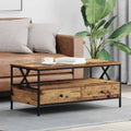 vidaXL Stolik kawowy with Drawer Stare drewno 100 x 51 x 45 cm