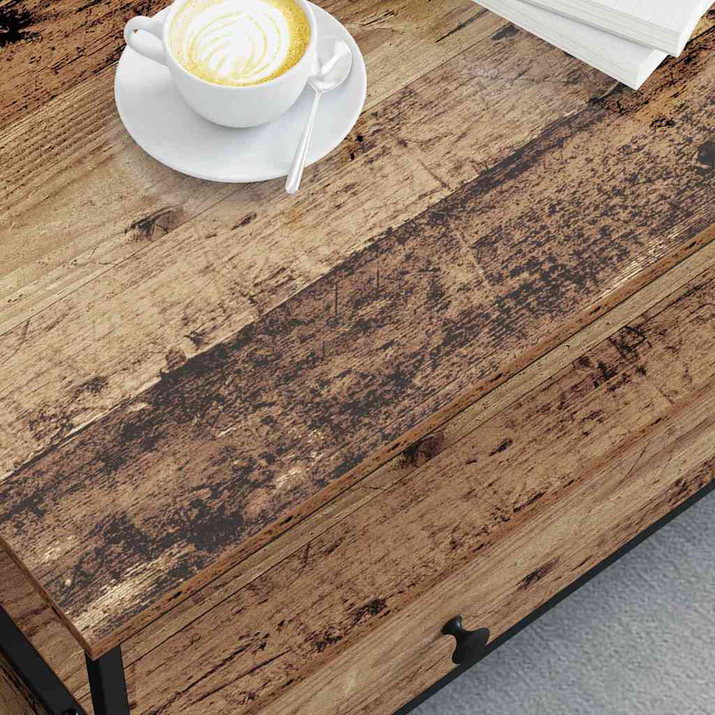 vidaXL Stolik kawowy with Drawer Stare drewno 100 x 51 x 45 cm