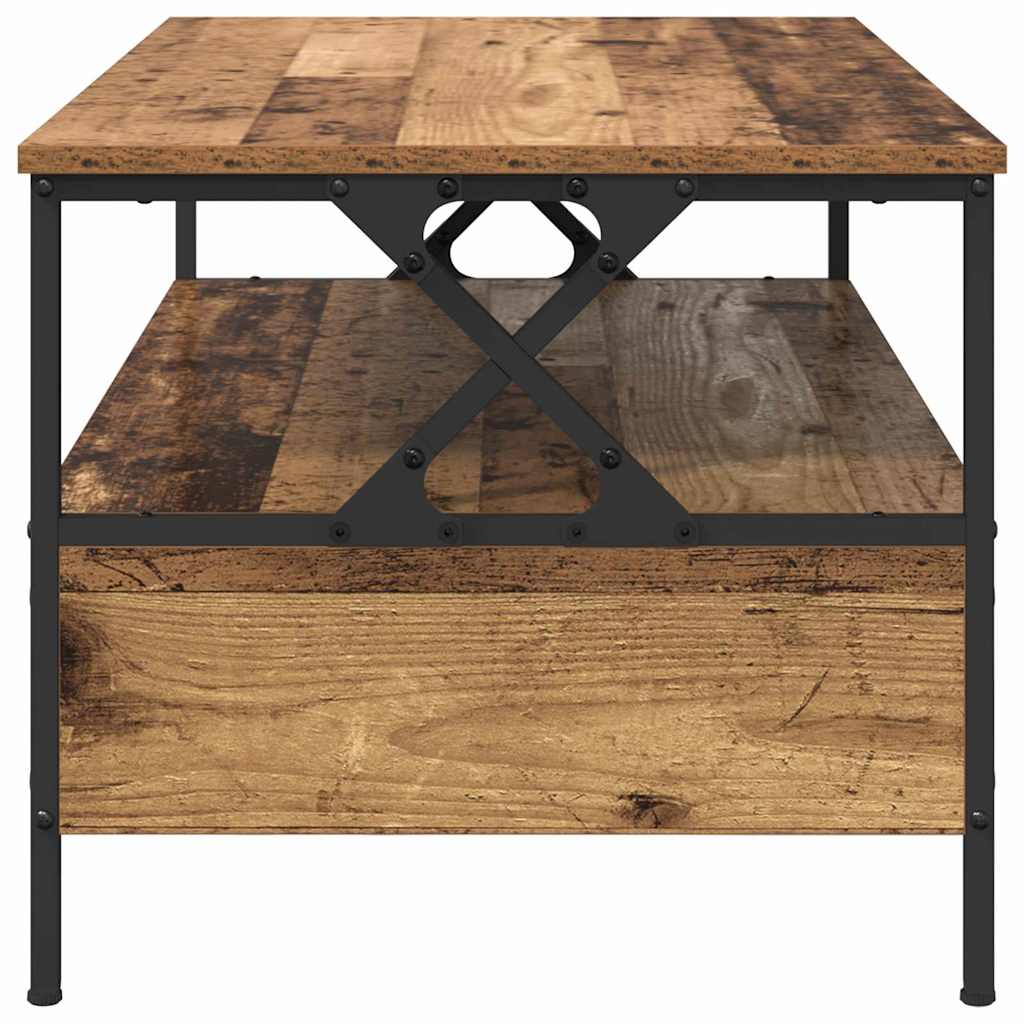 vidaXL Stolik kawowy with Drawer Stare drewno 100 x 51 x 45 cm