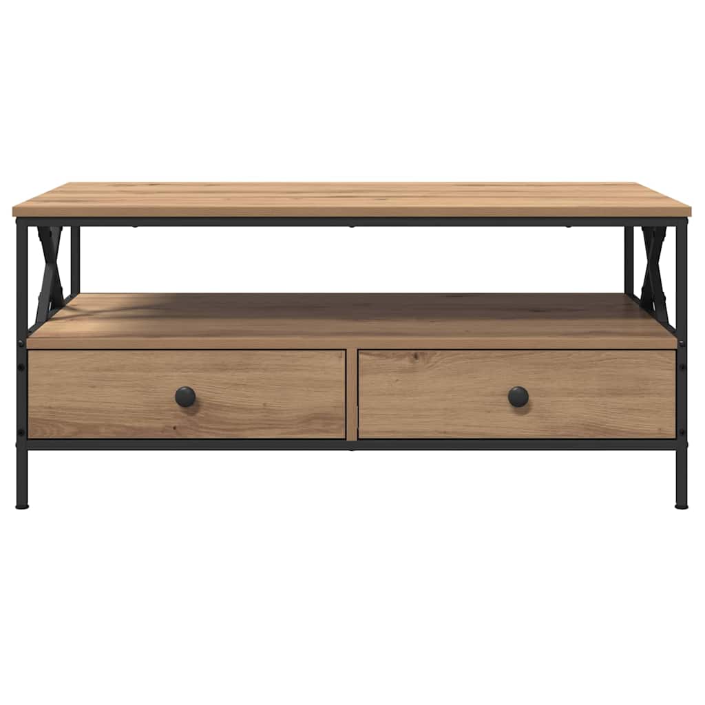 vidaXL Stolik kawowy with Drawer dąb artisan 100 x 51 x 45 cm