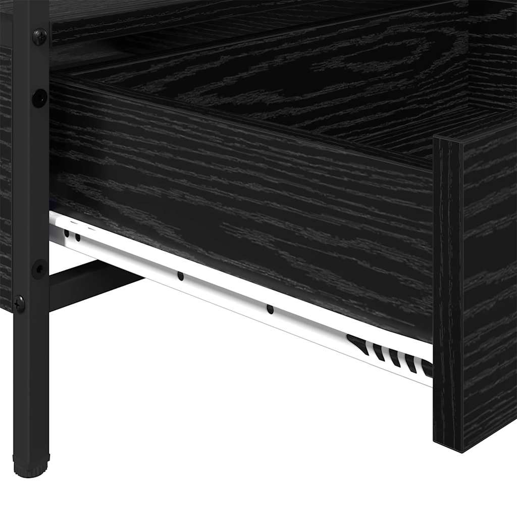 vidaXL Stolik kawowy with Drawer Czarny dąb 100 x 51 x 45 cm
