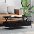 vidaXL Stolik kawowy with Drawer Czarny dąb 100 x 51 x 45 cm