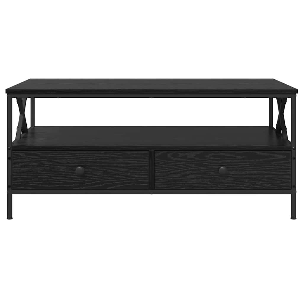 vidaXL Stolik kawowy with Drawer Czarny dąb 100 x 51 x 45 cm