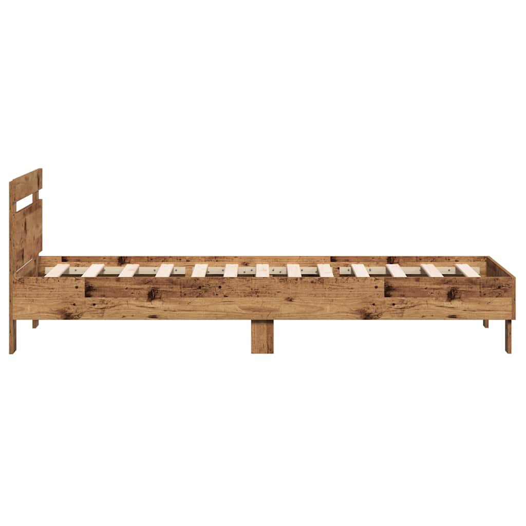 vidaXL Ramka łóżka Stare drewno 203 x 95 x 70 cm