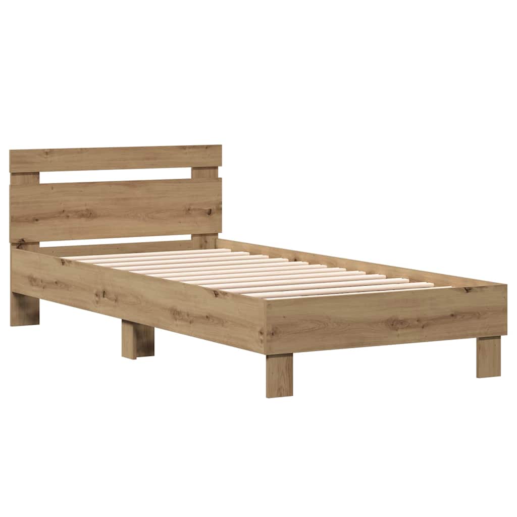 vidaXL Ramka łóżka Dąb rzemieślniczy 203 x 95 x 70 cm
