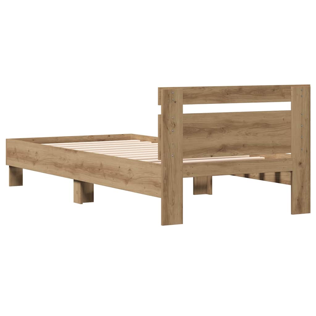 vidaXL Ramka łóżka Dąb rzemieślniczy 203 x 95 x 70 cm