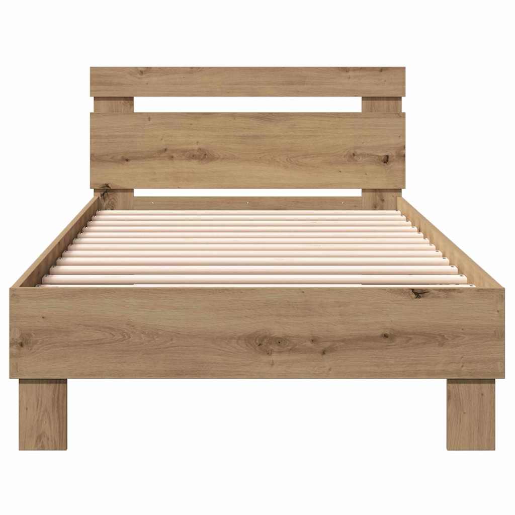vidaXL Ramka łóżka Dąb rzemieślniczy 203 x 95 x 70 cm