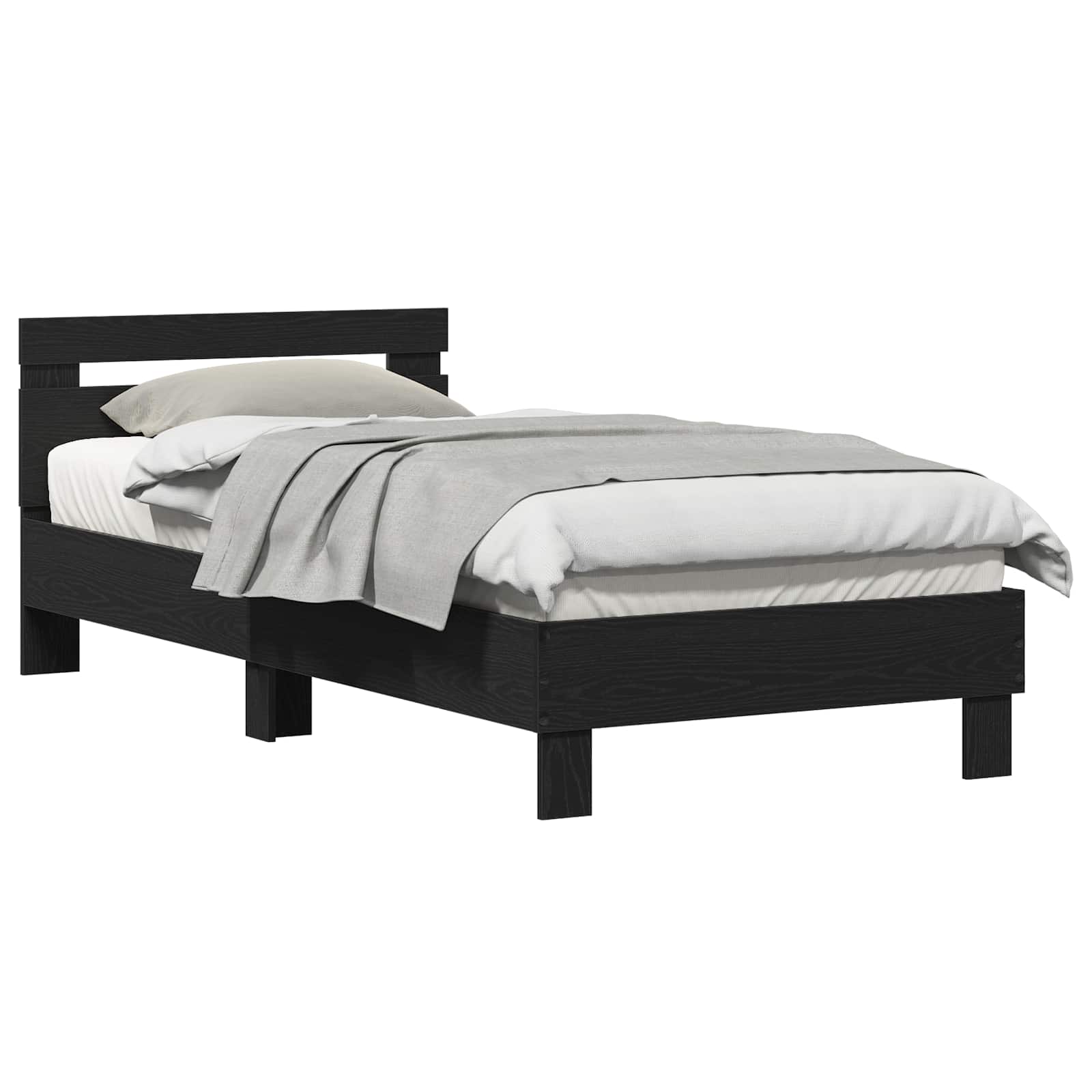 vidaXL Ramka łóżka Czarny Dąb 203 x 95 x 70 cm Materiał drewnopochodny
