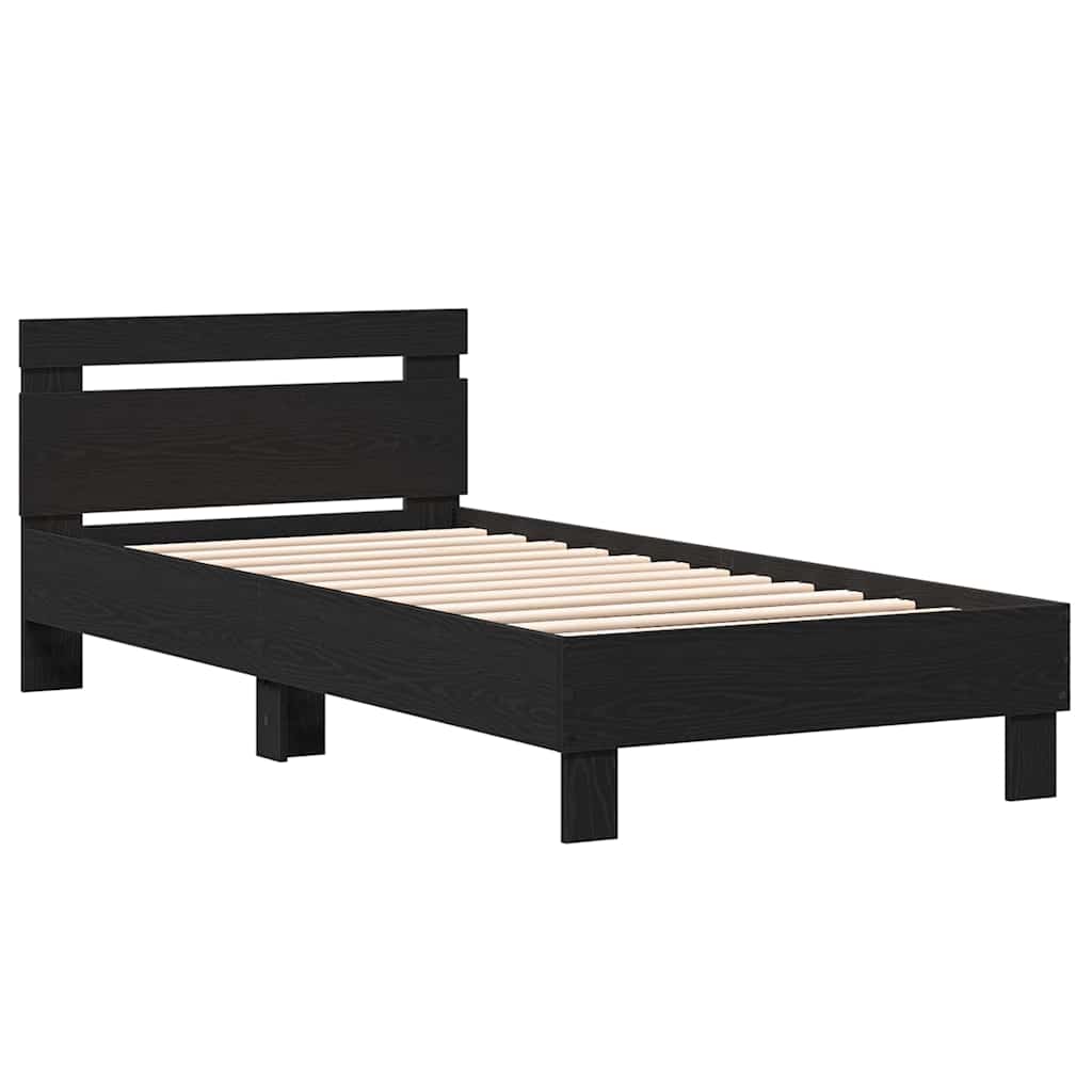 vidaXL Ramka łóżka Czarny Dąb 203 x 95 x 70 cm Materiał drewnopochodny