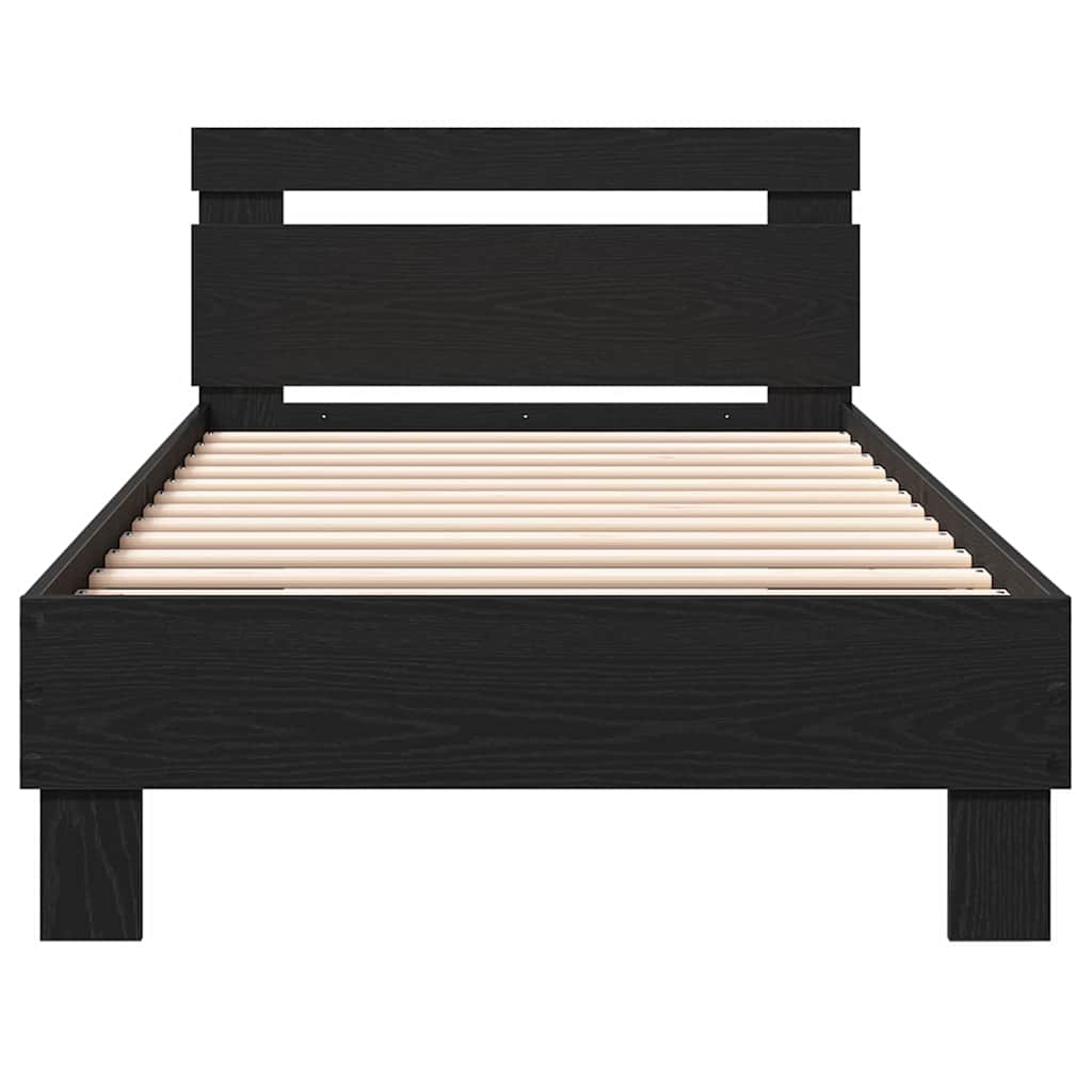 vidaXL Ramka łóżka Czarny Dąb 203 x 95 x 70 cm Materiał drewnopochodny