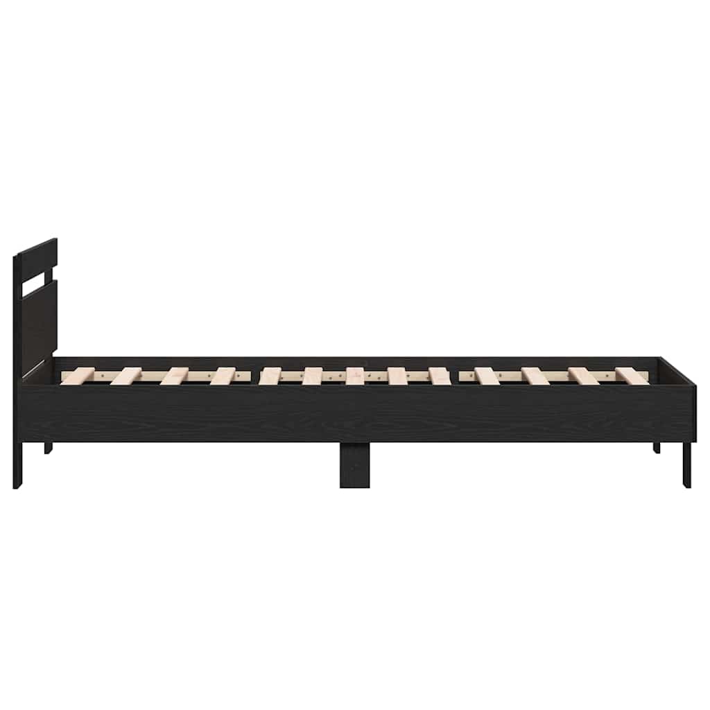vidaXL Ramka łóżka Czarny Dąb 203 x 95 x 70 cm Materiał drewnopochodny