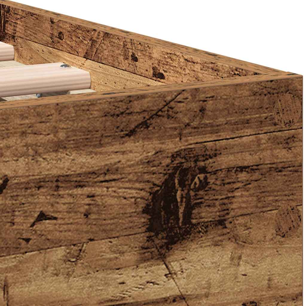 vidaXL Ramka łóżka Stare drewno 193 x 95 x 88 cm