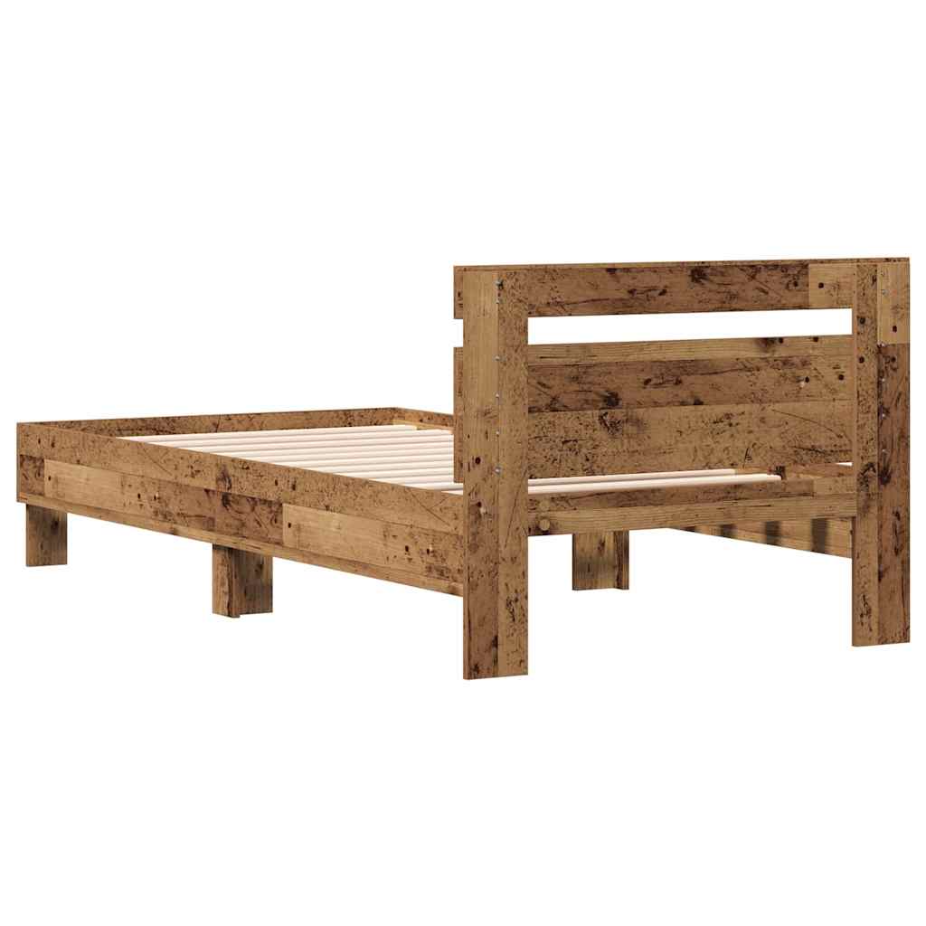 vidaXL Ramka łóżka Stare drewno 193 x 95 x 88 cm