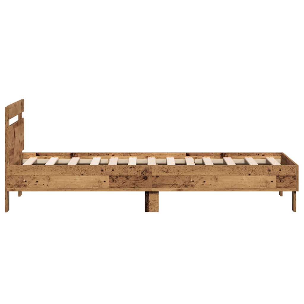 vidaXL Ramka łóżka Stare drewno 193 x 95 x 88 cm