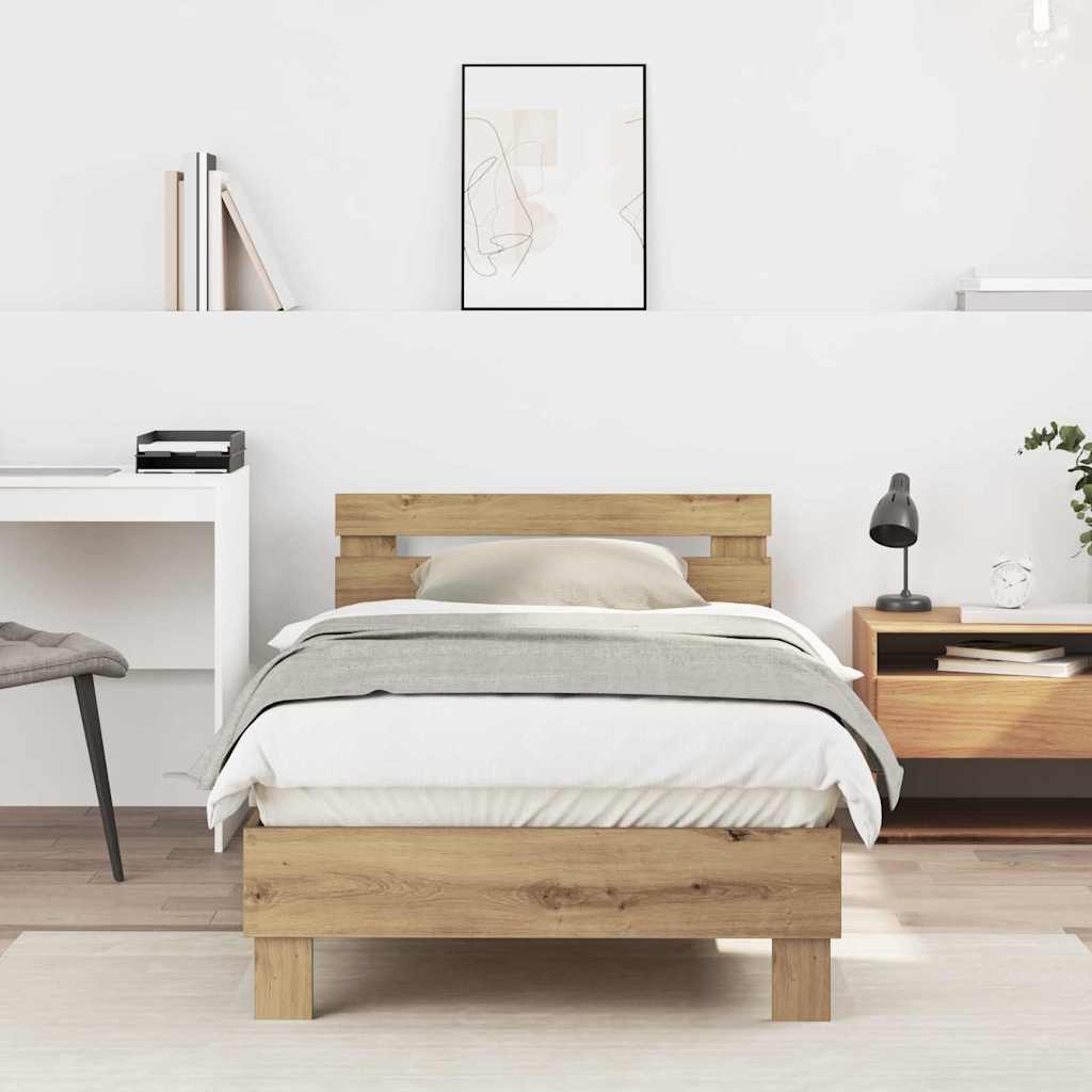 vidaXL Ramka łóżka Dąb rzemieślniczy 193 x 95 x 88 cm