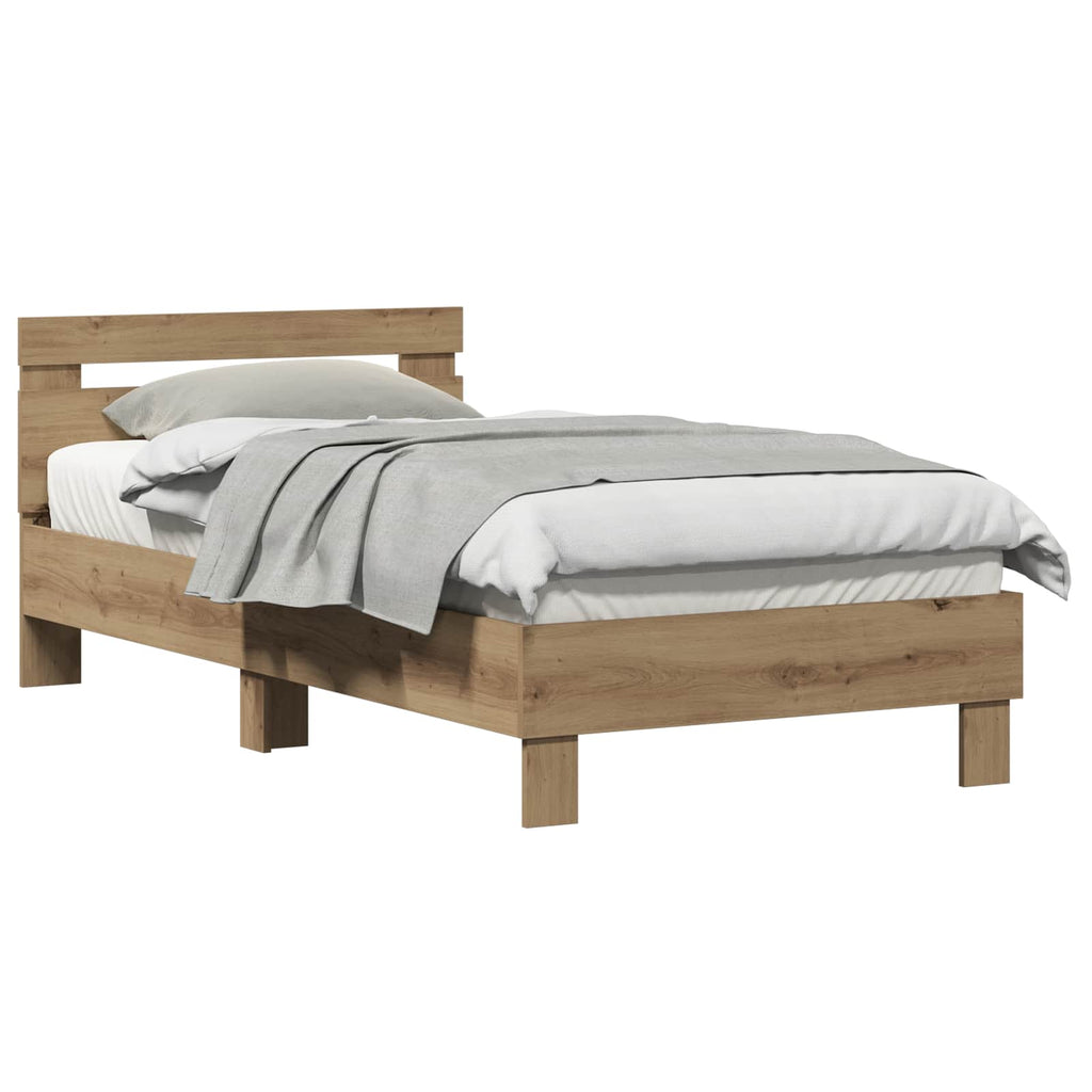 vidaXL Ramka łóżka Dąb rzemieślniczy 193 x 95 x 88 cm