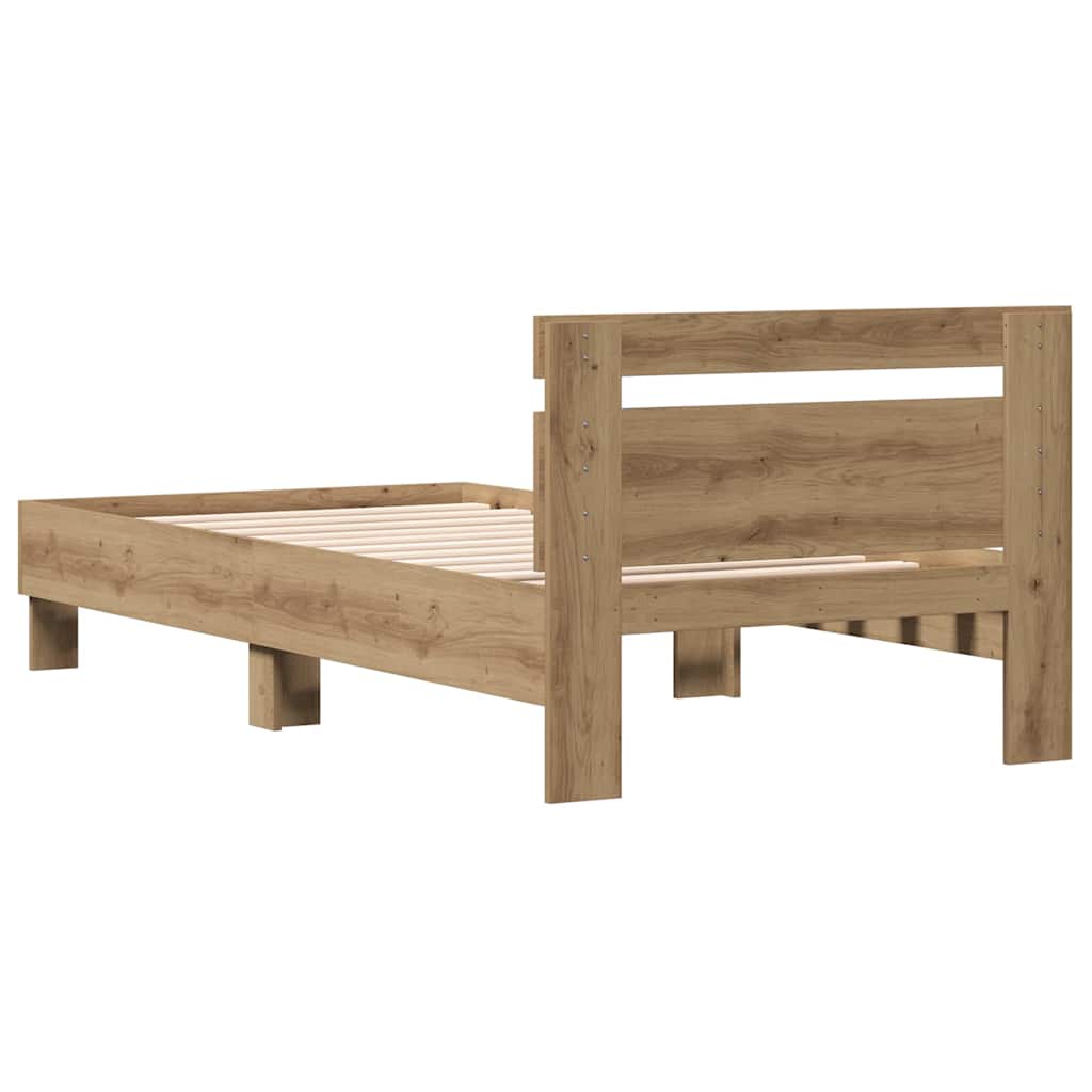 vidaXL Ramka łóżka Dąb rzemieślniczy 193 x 95 x 88 cm