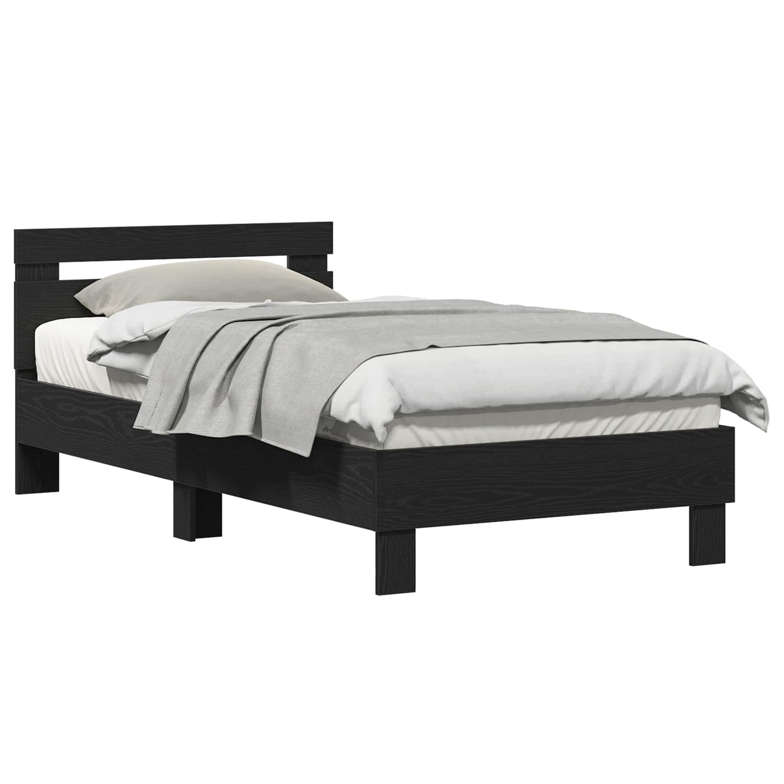 vidaXL Ramka łóżka Czarny Dąb 193 x 95 x 88 cm Materiał drewnopochodny