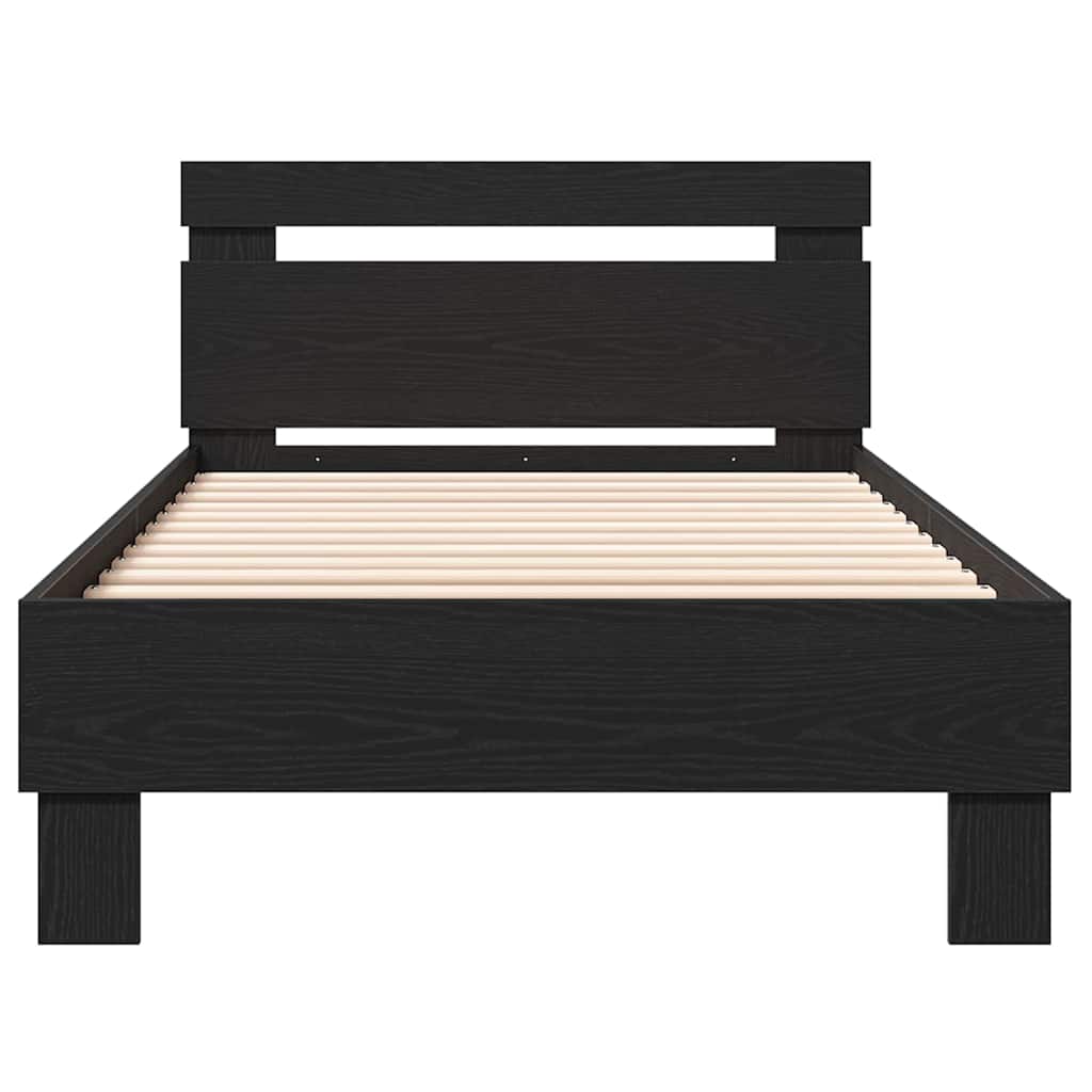vidaXL Ramka łóżka Czarny Dąb 193 x 95 x 88 cm Materiał drewnopochodny