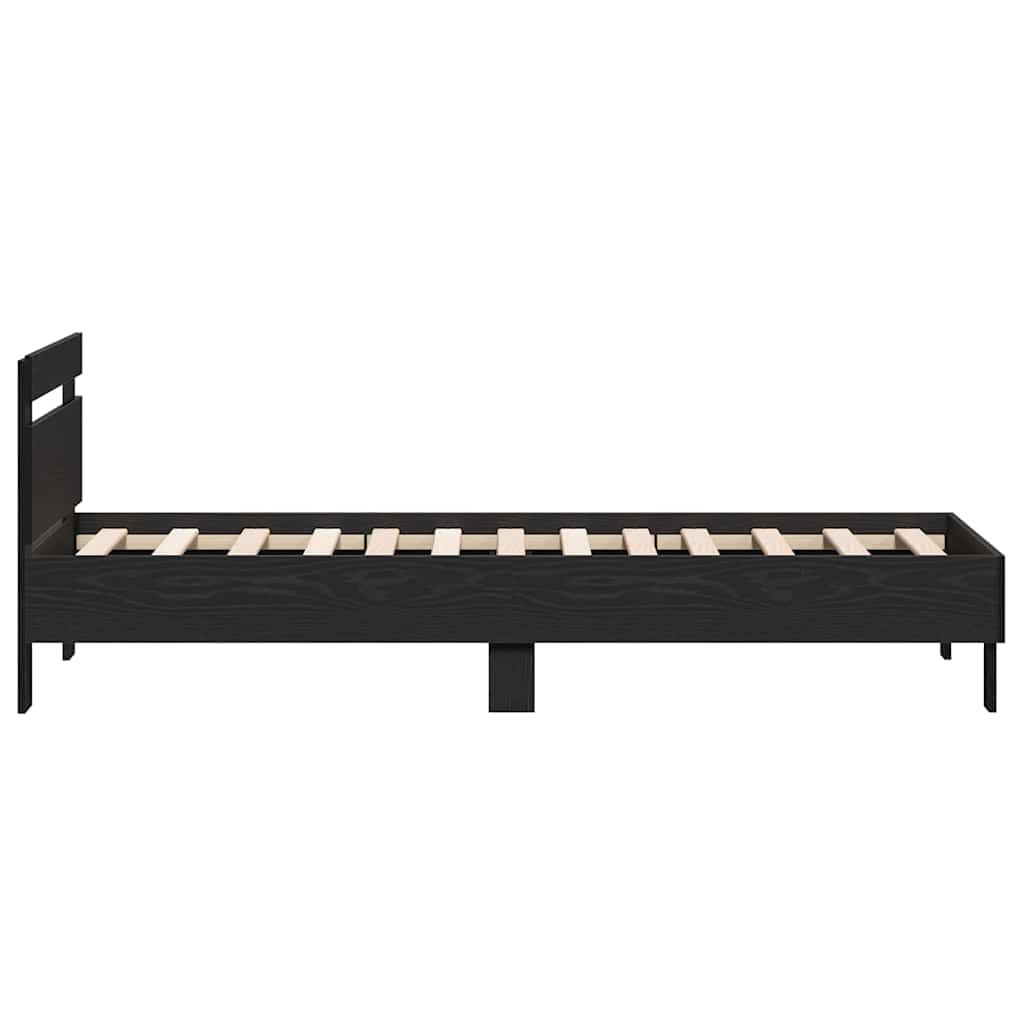 vidaXL Ramka łóżka Czarny Dąb 193 x 95 x 88 cm Materiał drewnopochodny