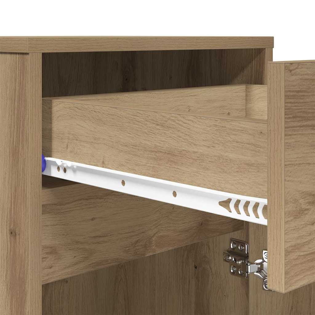 vidaXL LED Stolik nocny z szufladą dąb artisan 38 x 34 x 61 cm
