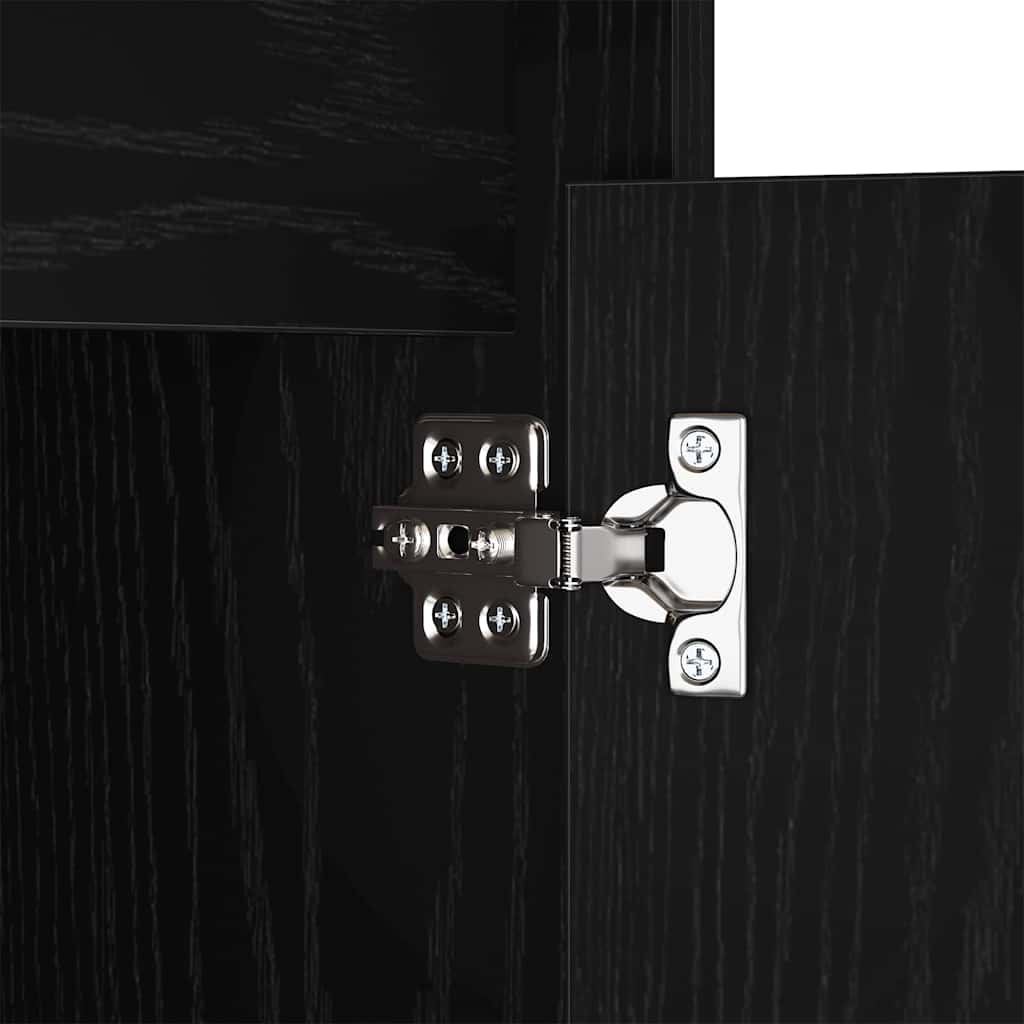 vidaXL LED Stolik nocny z szufladą Czarny dąb 38 x 34 x 61 cm