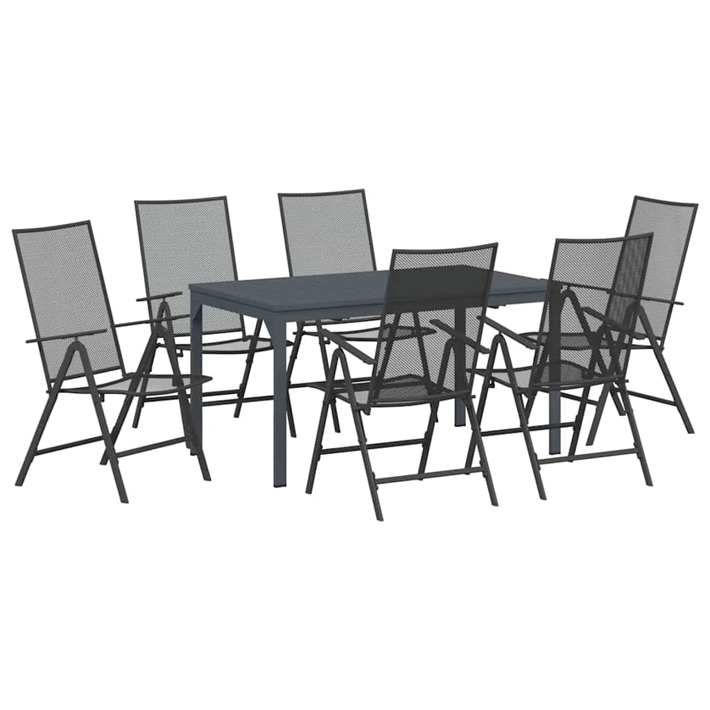 vidaXL Zestaw do jadalni w ogrodzie 7 pcs Antracyt