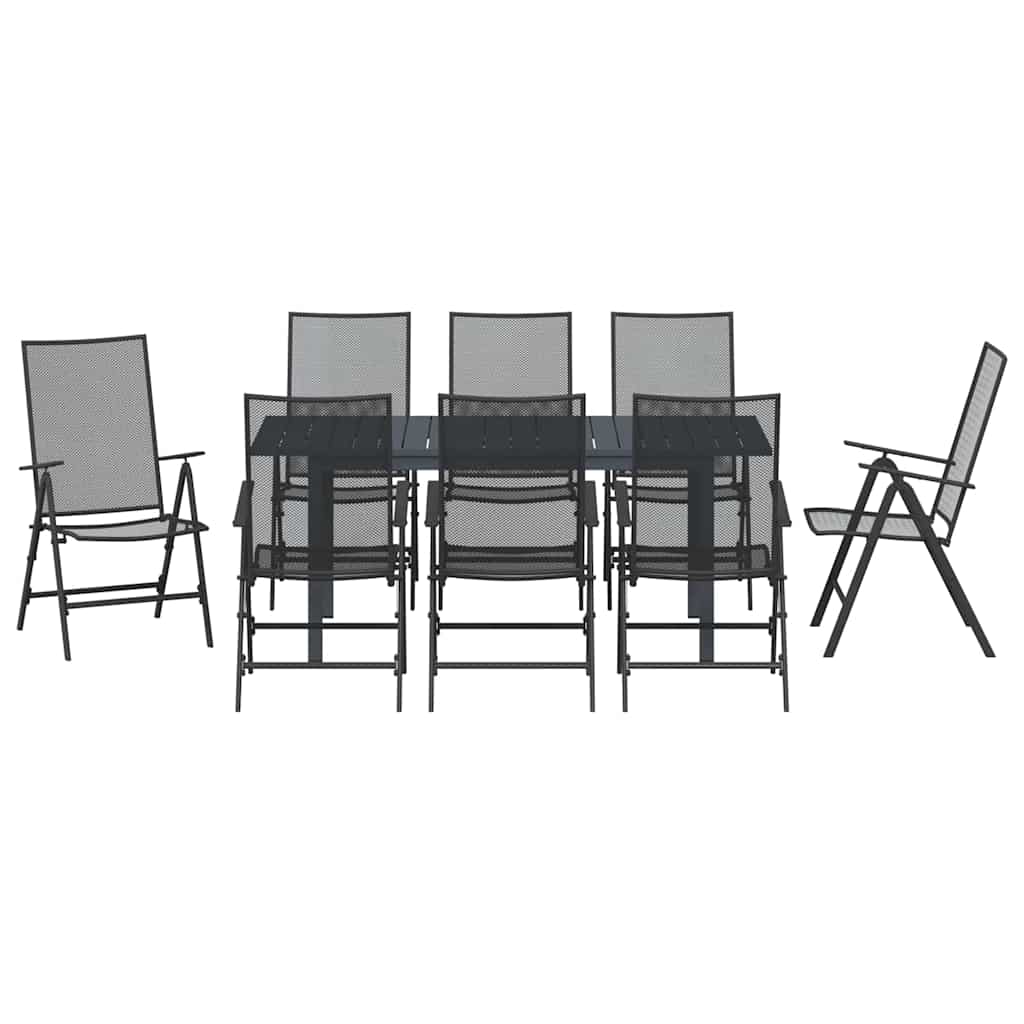 vidaXL Zestaw do jadalni w ogrodzie 9 pcs Antracyt