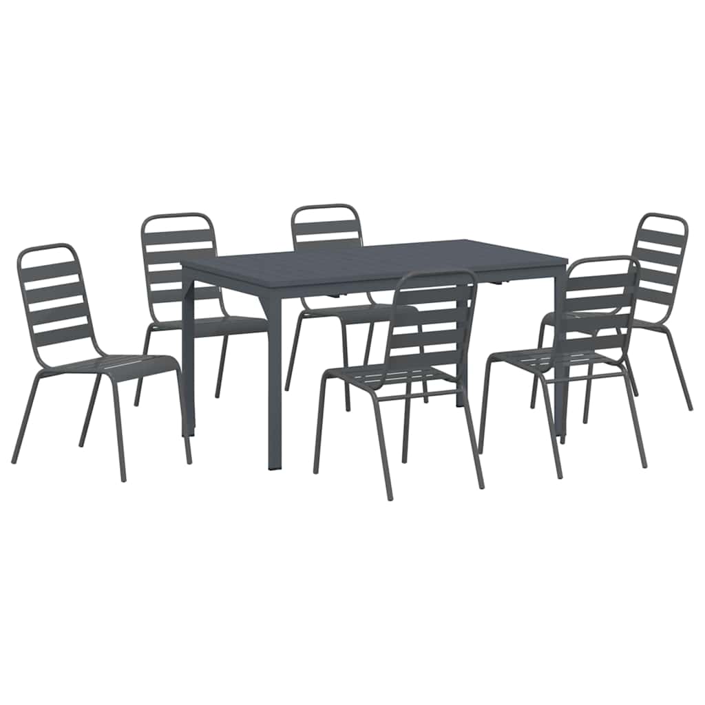 vidaXL Zestaw do jadalni w ogrodzie 7 pcs Antracyt