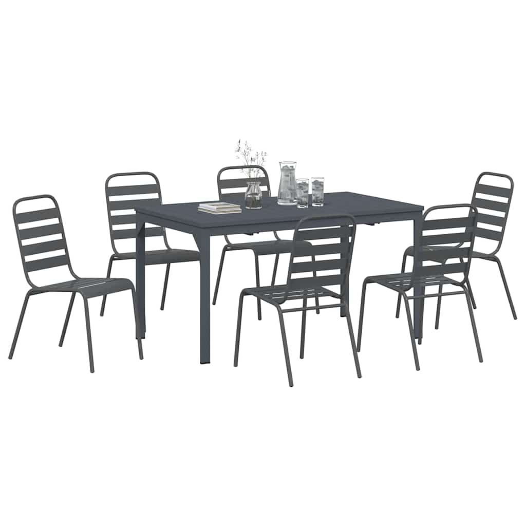 vidaXL Zestaw do jadalni w ogrodzie 7 pcs Antracyt