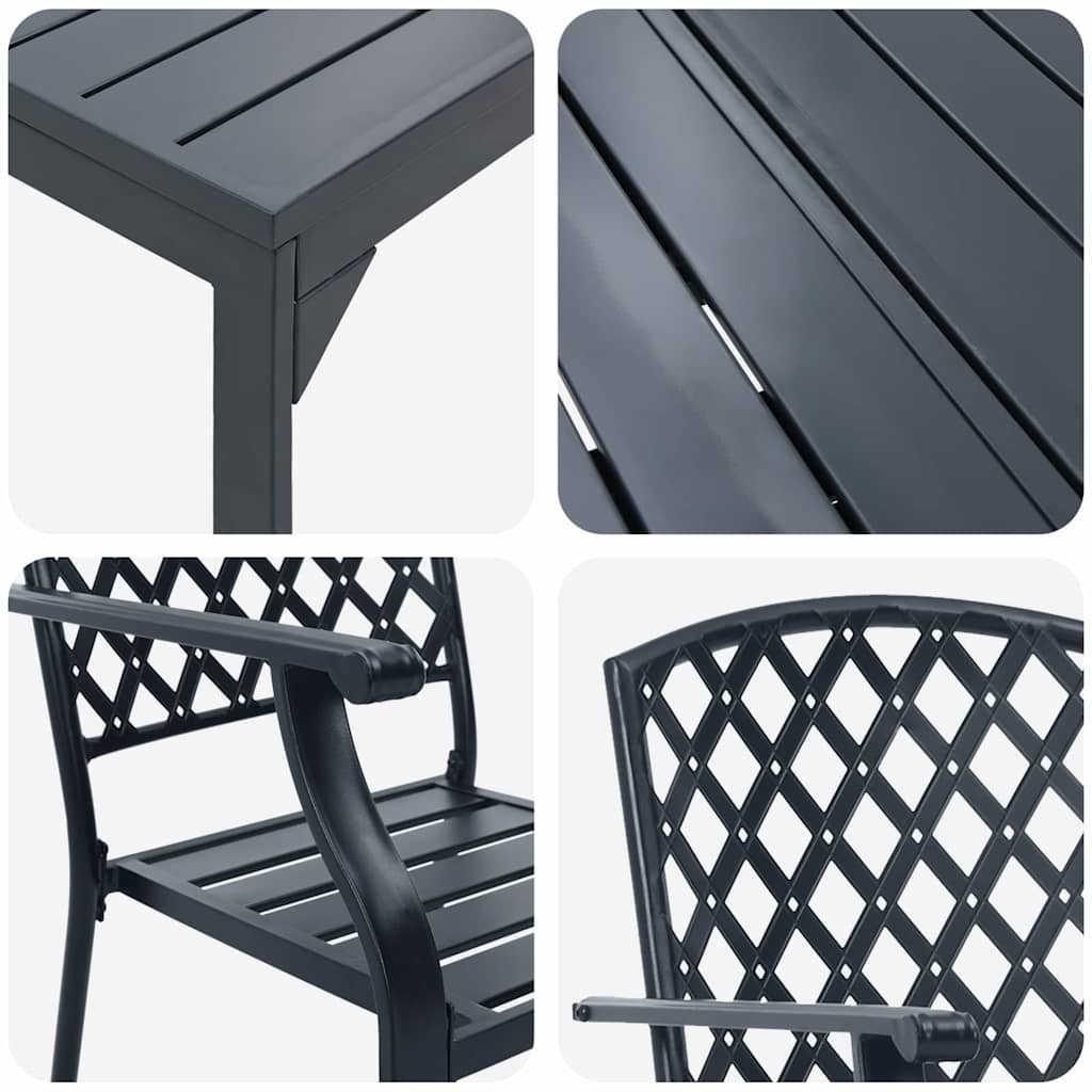 vidaXL Zestaw do jadalni w ogrodzie 7 pcs Antracyt