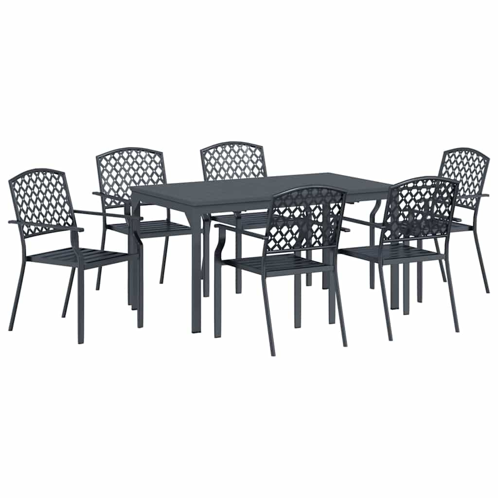 vidaXL Zestaw do jadalni w ogrodzie 7 pcs Antracyt