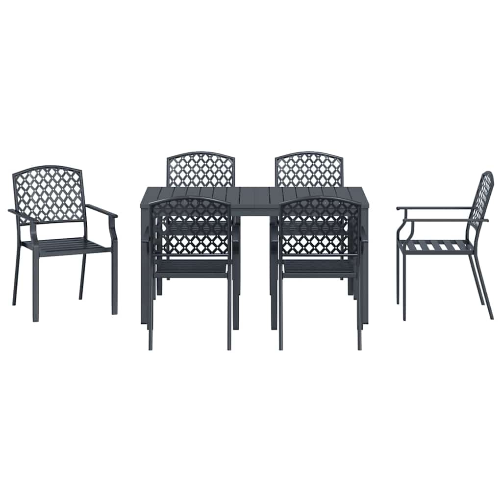 vidaXL Zestaw do jadalni w ogrodzie 7 pcs Antracyt