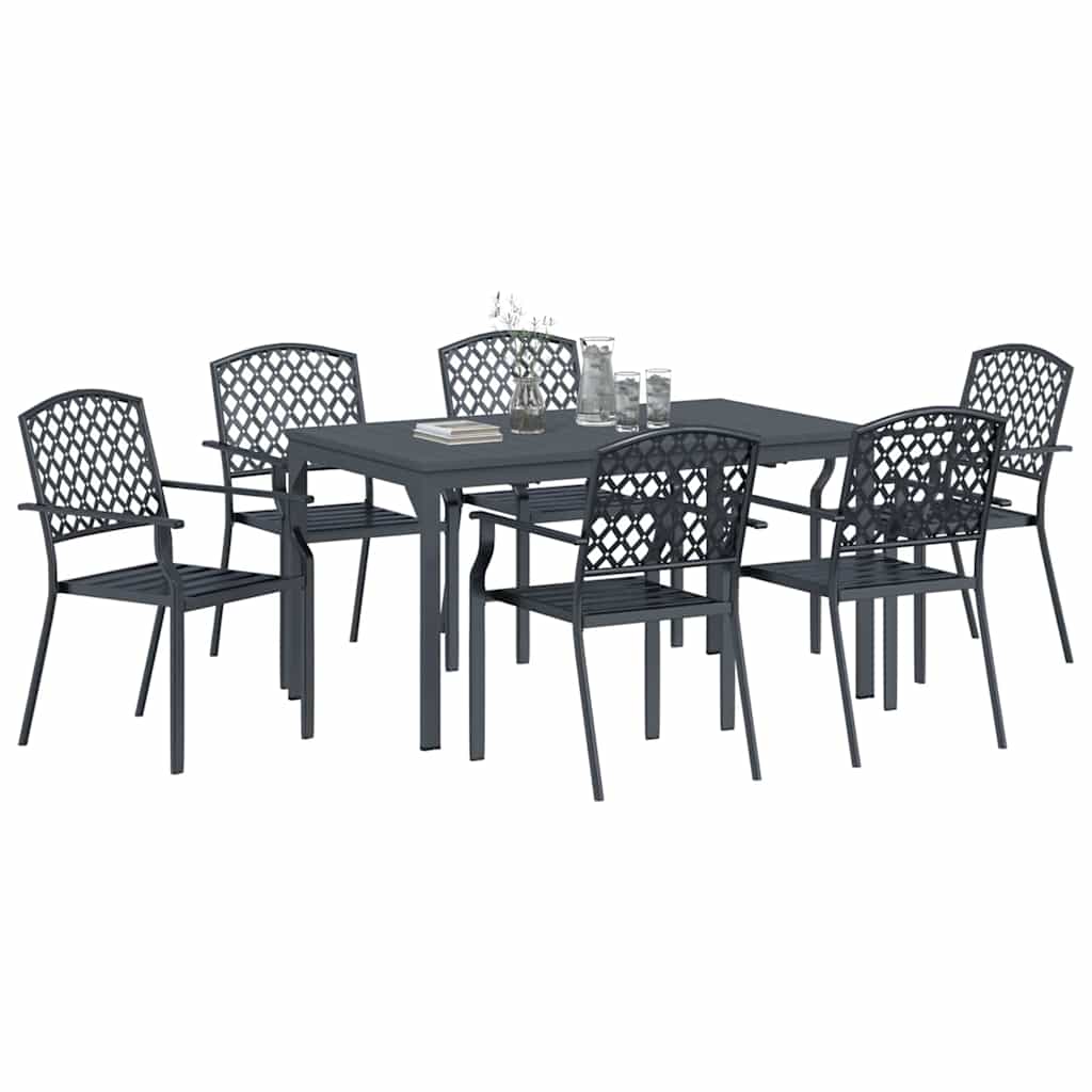 vidaXL Zestaw do jadalni w ogrodzie 7 pcs Antracyt