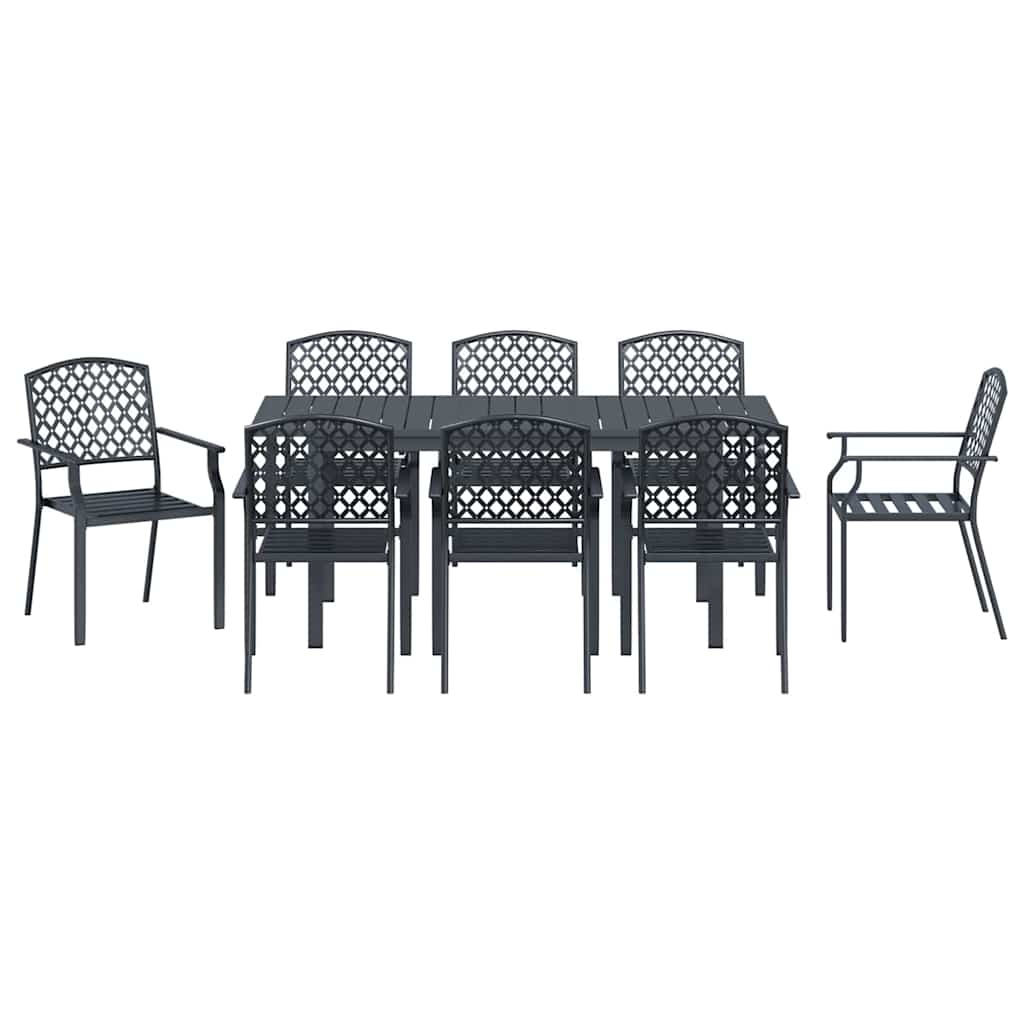vidaXL Zestaw do jadalni w ogrodzie 9 pcs Antracyt