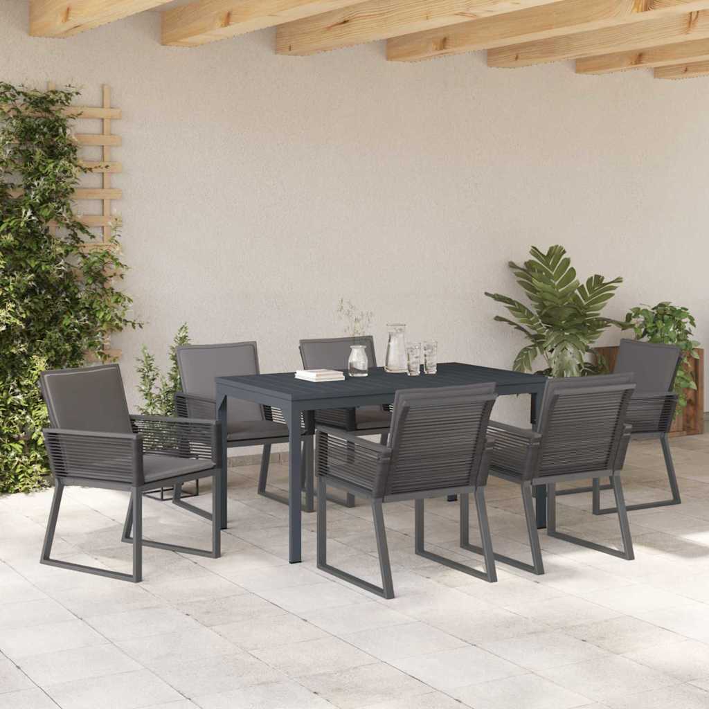 vidaXL Zestaw do jadalni w ogrodzie 7 pcs Antracyt polirattan