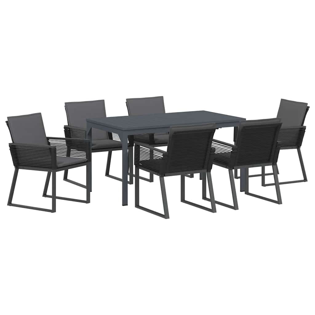 vidaXL Zestaw do jadalni w ogrodzie 7 pcs Antracyt polirattan