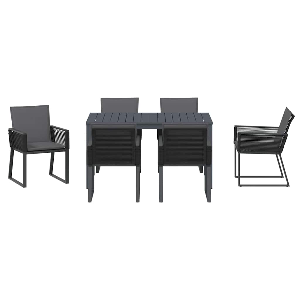 vidaXL Zestaw do jadalni w ogrodzie 7 pcs Antracyt polirattan