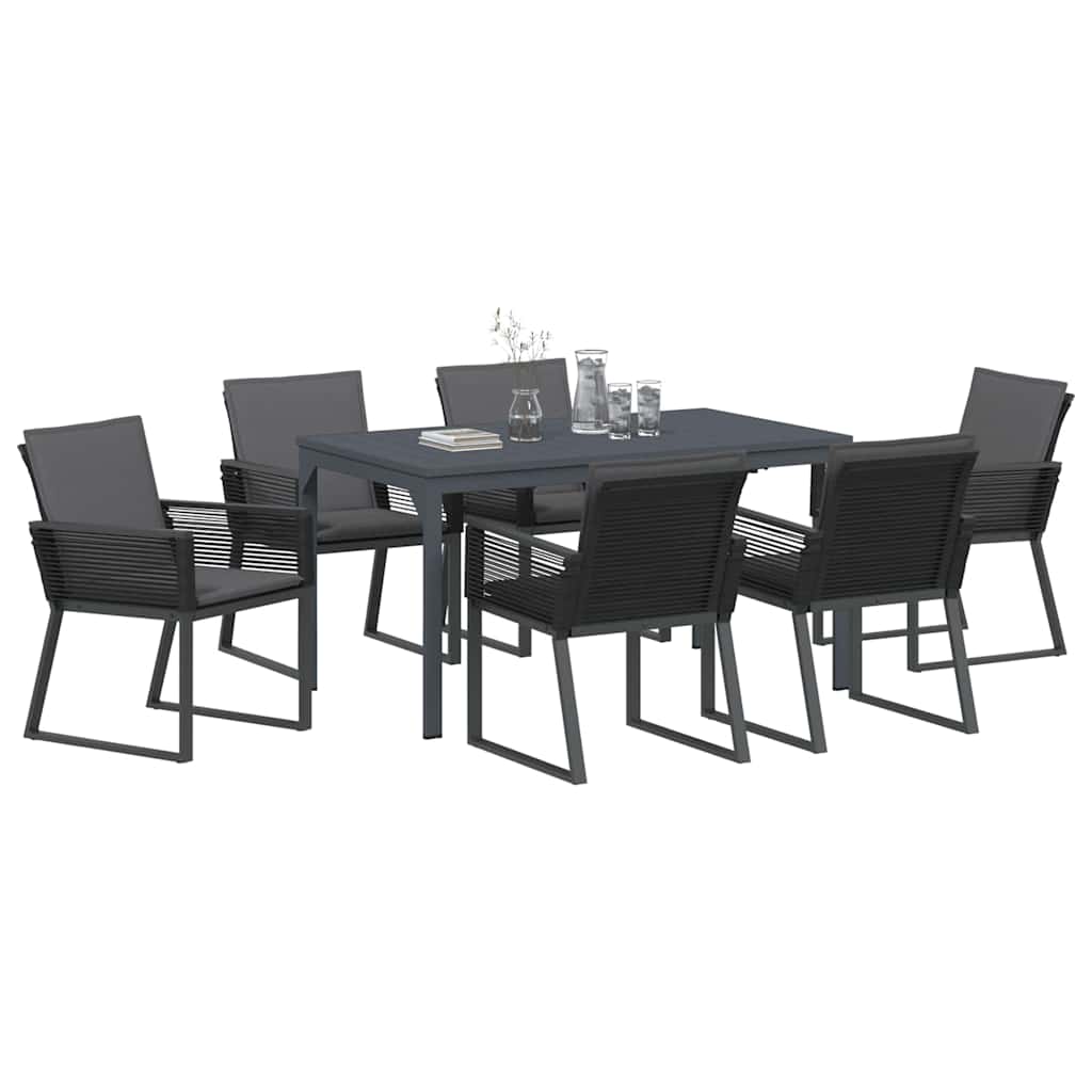 vidaXL Zestaw do jadalni w ogrodzie 7 pcs Antracyt polirattan