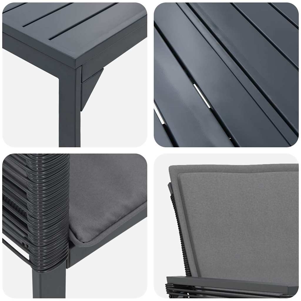 vidaXL Zestaw do jadalni w ogrodzie 9 pcs Antracyt polirattan
