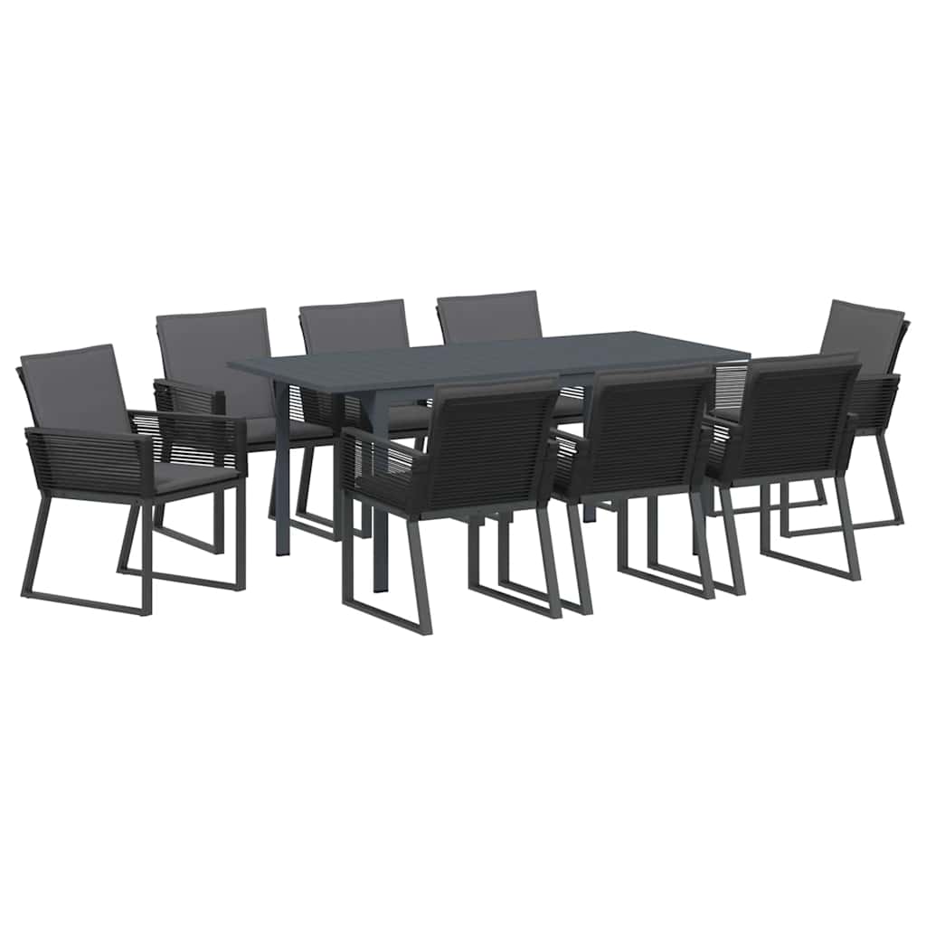 vidaXL Zestaw do jadalni w ogrodzie 9 pcs Antracyt polirattan