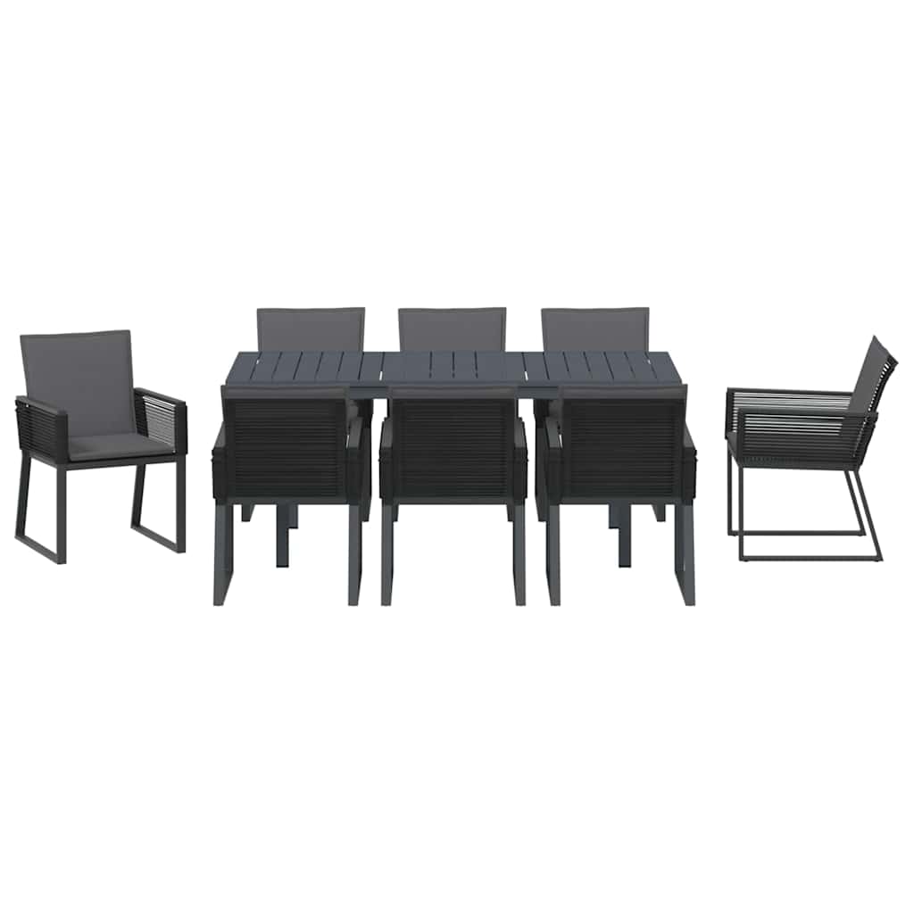 vidaXL Zestaw do jadalni w ogrodzie 9 pcs Antracyt polirattan