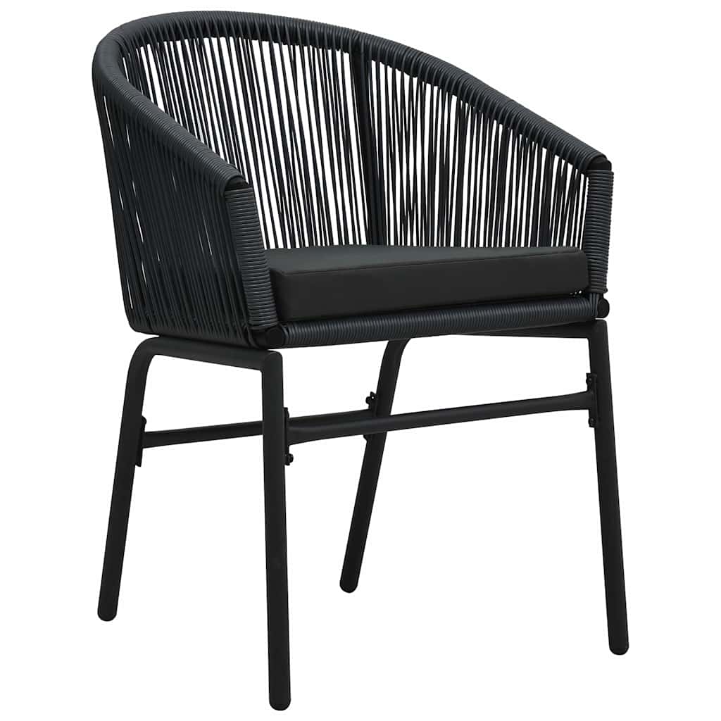 vidaXL Zestaw do jadalni w ogrodzie 7 pcs Czarny polirattan